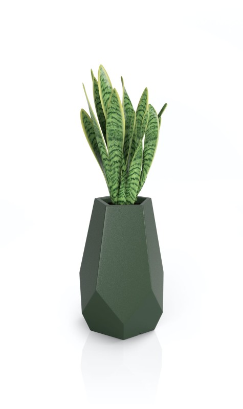 Donica Bari butelkowa zieleń + roślina.jpg