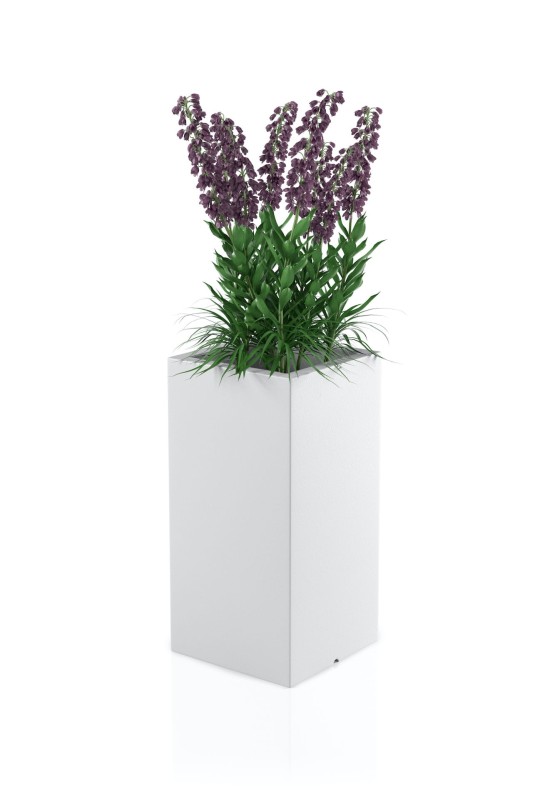 Donica_Tower_pot_biała_roślina