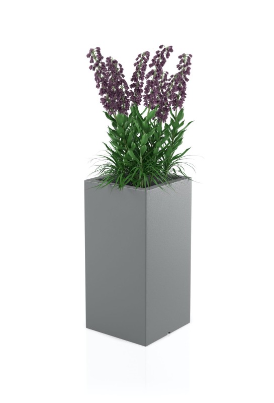 Donica_Tower_pot_szara_roślina