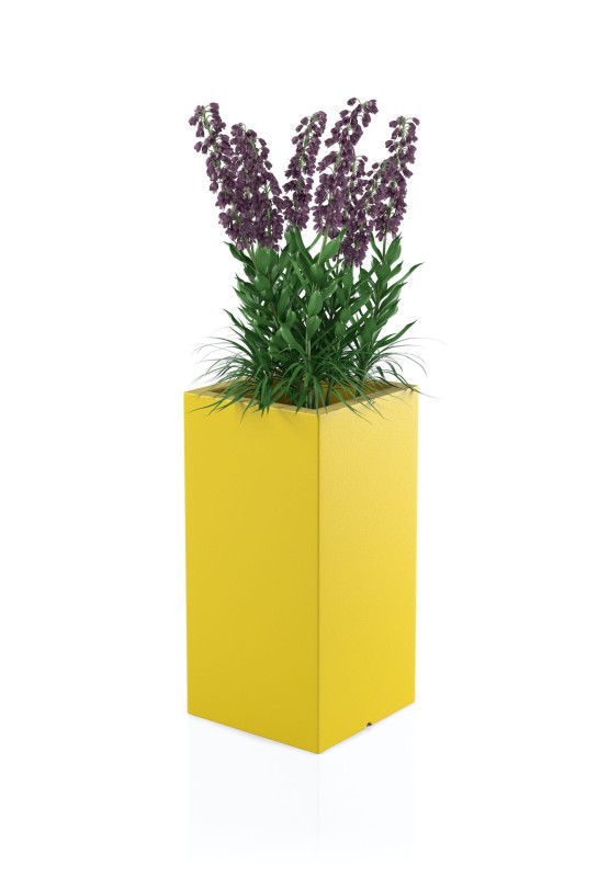 Donica Tower pot żółta + roślina.jpg