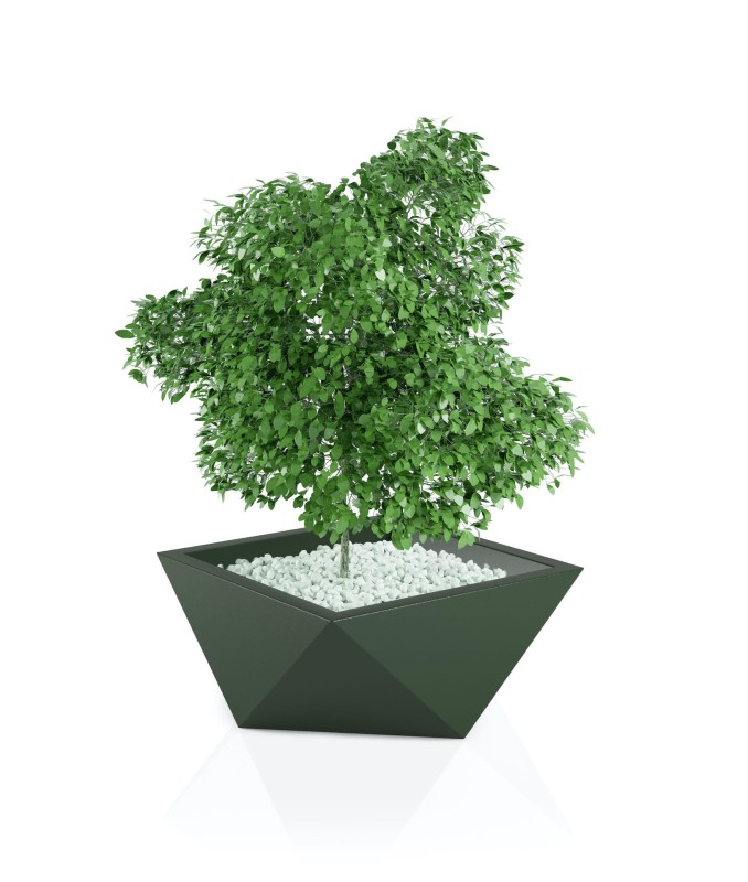 Donica Vendetta butelkowa zieleń + roślina.jpg