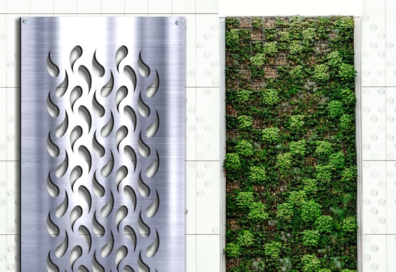 dekoracja ogrodowa panel z aluminium łezki.JPG