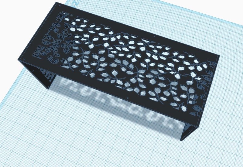 ławka ogrodowa gięta z dekoracyjnym wzorem