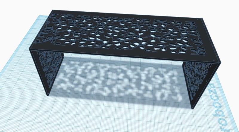 ławka ogrodowa gięta z dekoracyjnym wzorem