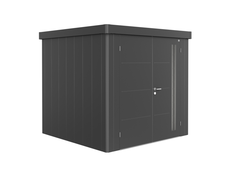 85063_Neo_2B_domek_ogrodowy_Neo_Biohort_ciemny_szary_drzwi_podwójne