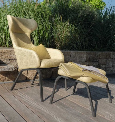 Fotel ogrodowy z podnóżkiem :: STAN