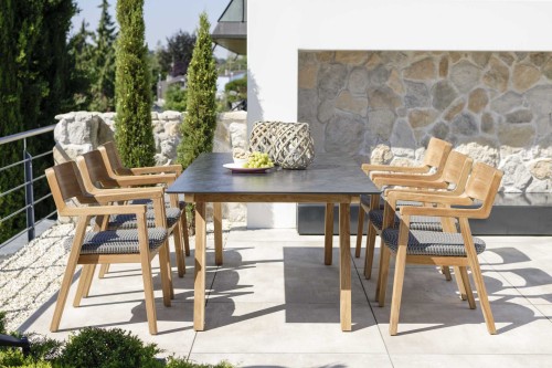 Stół ogrodowy 220 x 100 cm  (nogi drewno teak) :: INTERNO