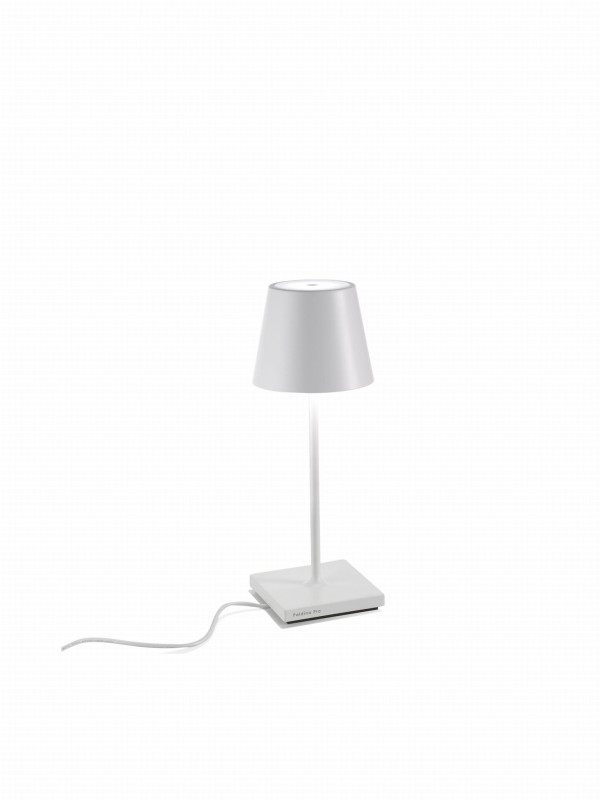 lampa_stołowa_USB_Zafferano_Poldina-Pro_mini_biała