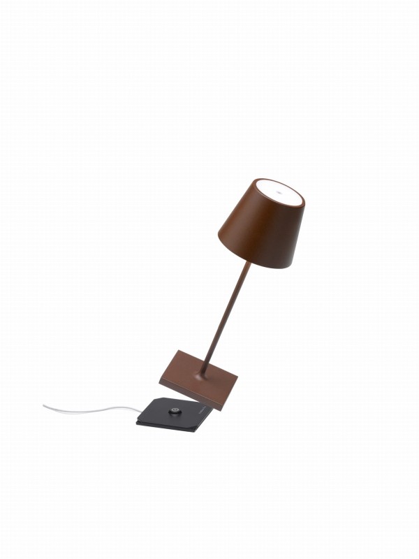 lampa_stołowa_USB_Zafferano_Poldina-Pro_mini_corten