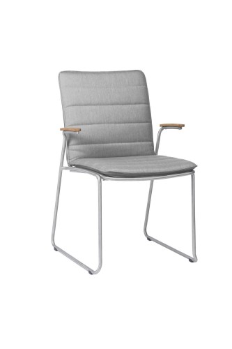 Krzesło ogrodowe kolor stalowy z poduszką :: LEVI  