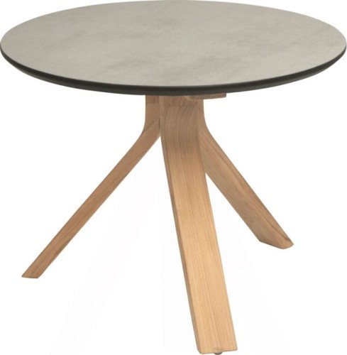 Okrągły stolik kawowy śr. 55 cm i rama teak :: FREDDIE 