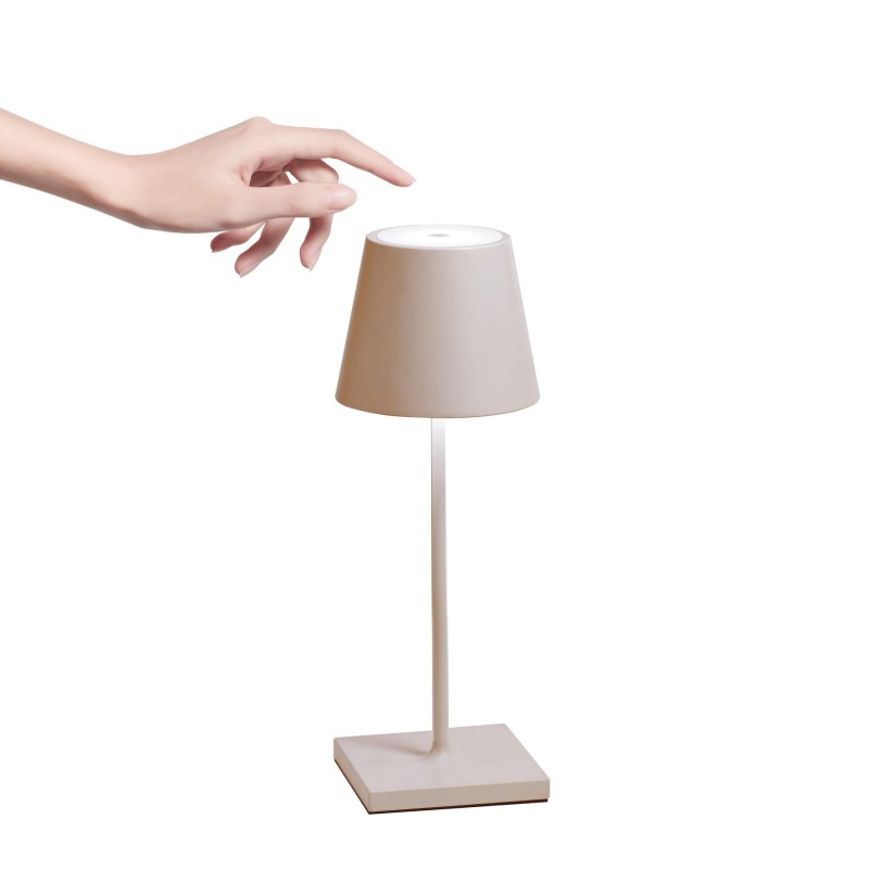 lampa_stołowa_USB_Zafferano_Poldina-Pro_mini_piaskowa_sand