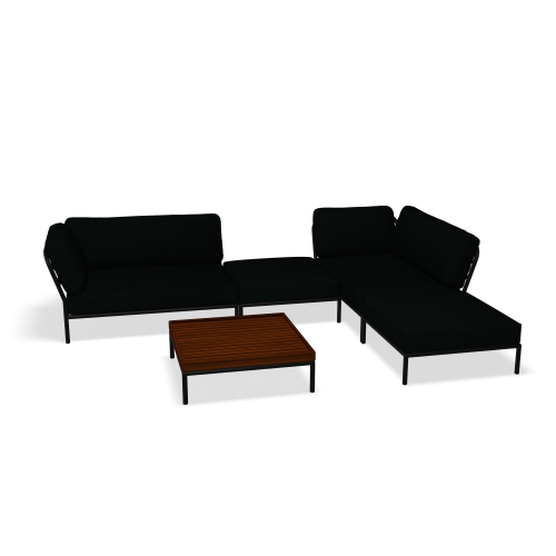 Zestaw ogrodowych mebli wypoczynkowych - sofa :: LEVEL setE: 219x289 cm ze stolikiem kawowym