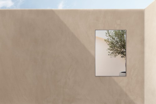 Lustro ogrodowe 80x120 cm :: w czarnej, aluminiowej ramie