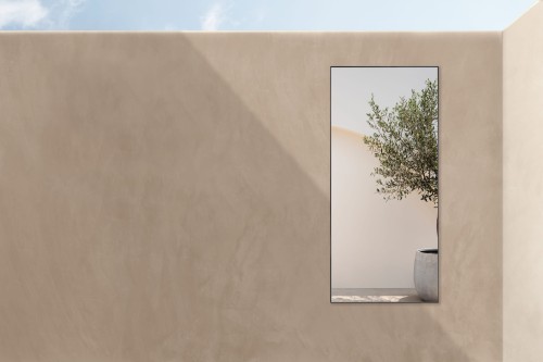 Lustro ogrodowe XL 80x175 cm :: w czarnej, aluminiowej ramie