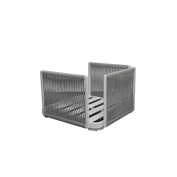 rama biała sznurki light grey