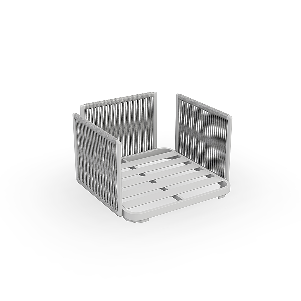 rama biała sznurki light grey