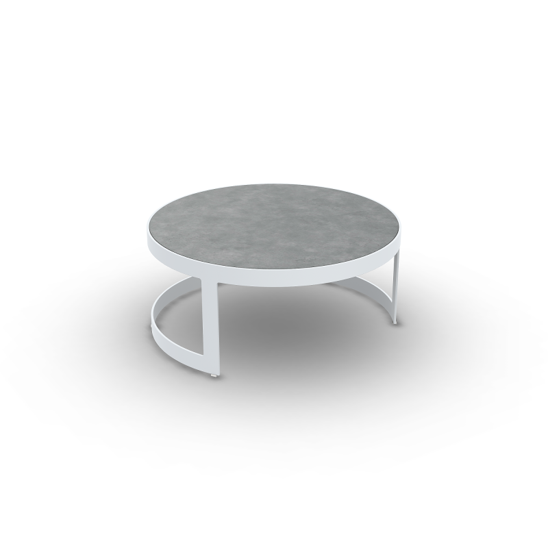 Okrągły_stolik_kawowy_ogrodowy_BURFORD_ALU WHITE MAT CERAMIC CEMENT GREY