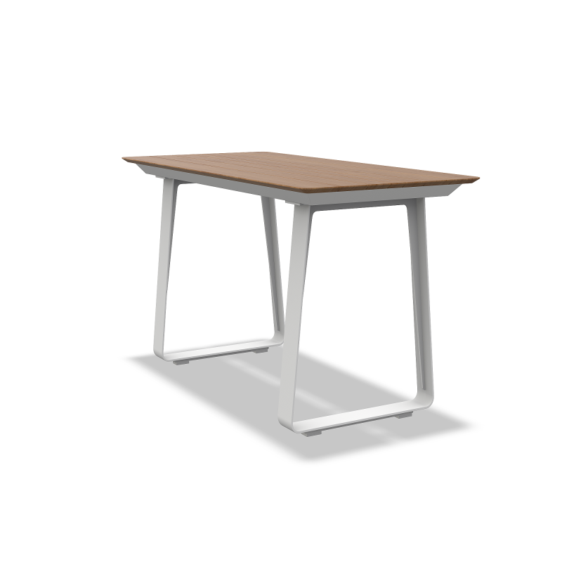 Stół_barowy_ogrodowy_ELKO_BAR ALUWHITE MAT TEAK 180x80