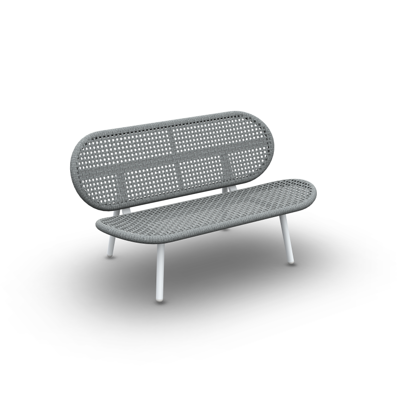 Sofa ogrodowa_SKATE ALU_ALU WHITE MAT ROPE LIGHT GREY MELANGE