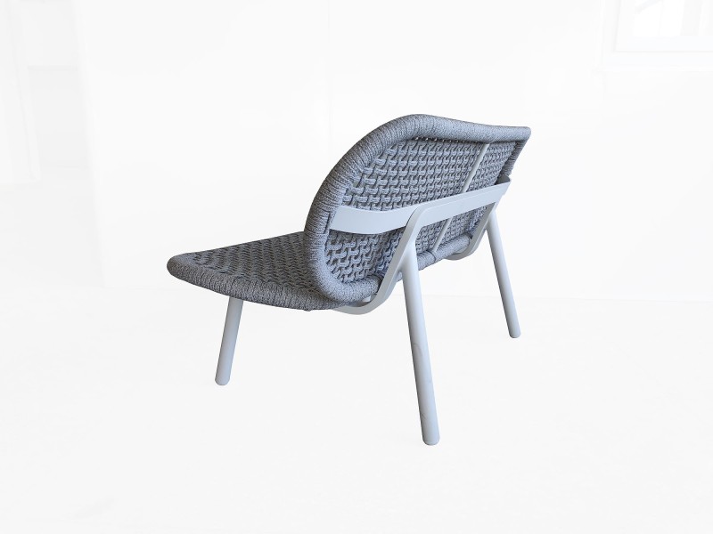 Sofa ogrodowa_SKATE ALU_ALU WHITE MAT ROPE LIGHT GREY MELANGE