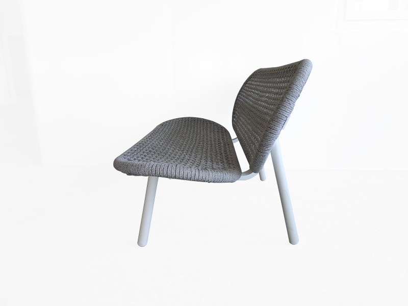 Sofa ogrodowa_SKATE ALU_ALU WHITE MAT ROPE LIGHT GREY MELANGE