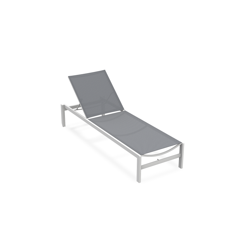 Leżak_ogrodowy_SYLT_ALU WHITE MAT TEXS CH LIGHT GREY
