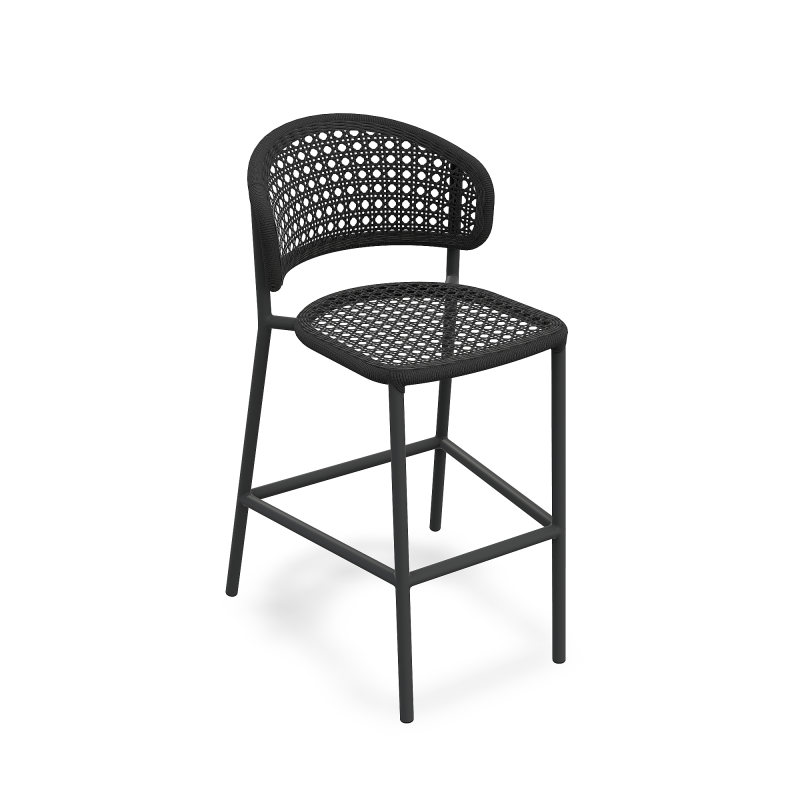 Krzesło_barowe_ogrodowe_BUTTERFLY_BAR ALU CHARC MAT ROPE CH CHARC BLACK RR 3,5MM