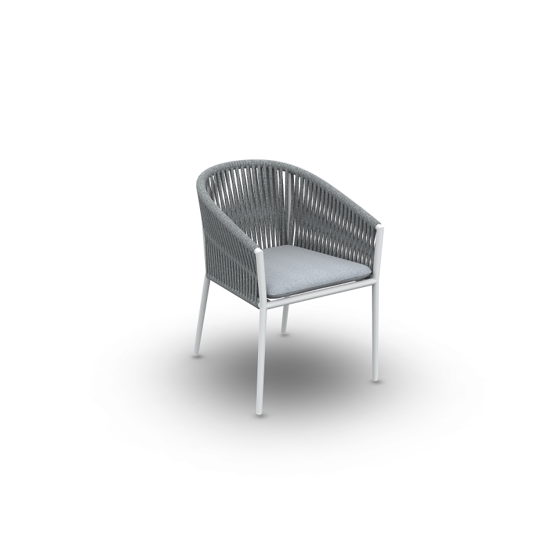 Krzesło_ogrodowe_jadalniane_FORTUNA ROPE_ALU WHITE MAT ROPE L GREY MELANGE FR 14MM