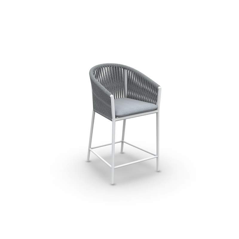 Krzesło_barowe_FORTUNA ROPE_ALU WHITE MAT ROPE L GREY MELANGE FR 14MM