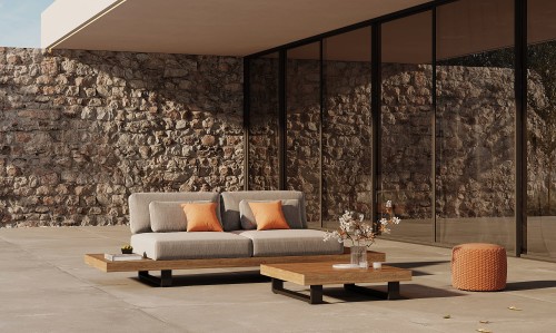 Sofa ogrodowa 2 os. :: TRURO  z dwoma stolikami bocznymi