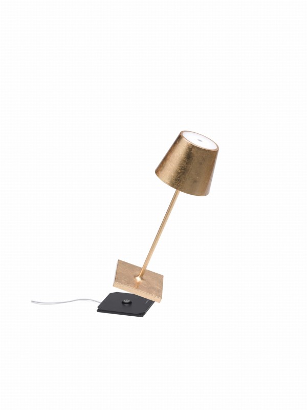 ampa_stołowa_bezprzewodowa_USB_Zafferano_Poldina-Pro_mini_gold leaf