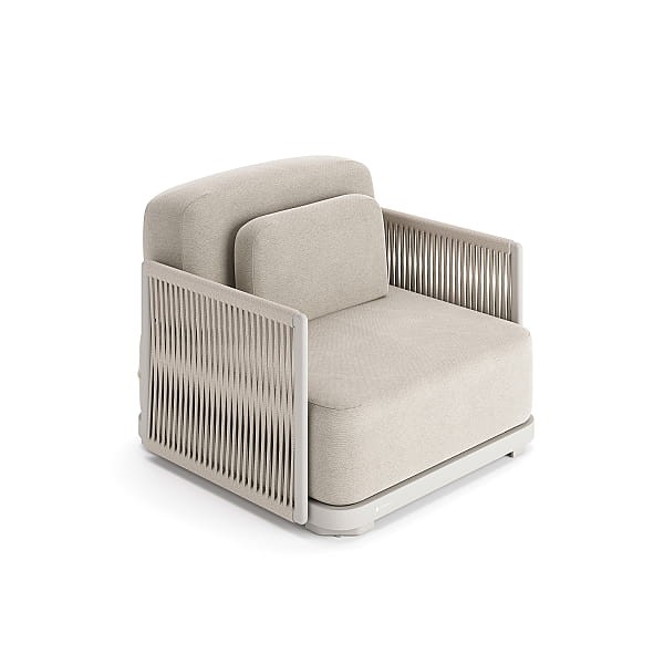 fotel ogrodowy _ Durbuy - sofa 1seat - alu sand mat with armrests - rope beige uni