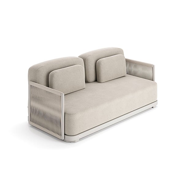 sofa ogrodowa _ Durbuy - sofa 2seat - alu sand mat with armrests - rope beige uni