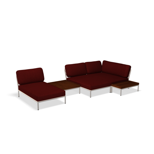 Zestaw ogrodowych mebli wypoczynkowych - sofa białe :: LEVEL setL: 309x139cm z 2 stolikami kawowymi