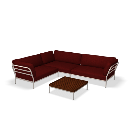 Zestaw ogrodowych mebli wypoczynkowych - sofa :: LEVEL setI biały: 278x219 cm ze stolikiem kawowym