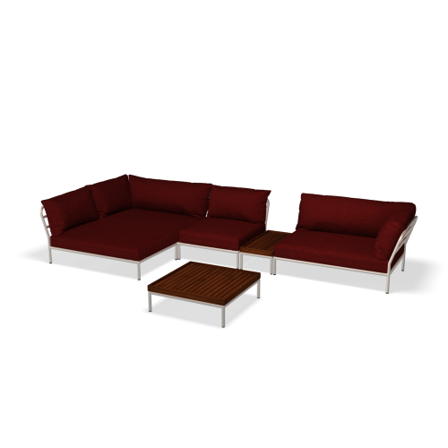 Zestaw ogrodowych mebli wypoczynkowych szaf biały :: LEVEL2 setK: 408x114 cm z 2 stolikami kawowymi