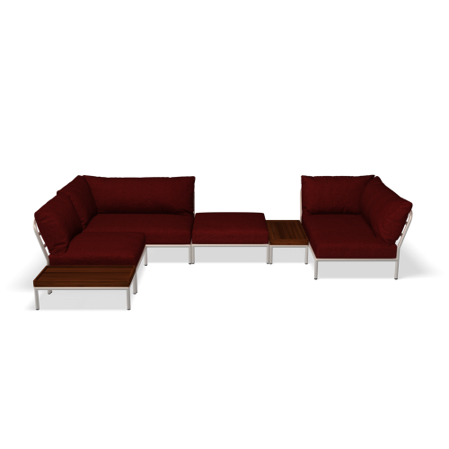 Zestaw ogrodowych mebli wypoczynkowych z dwoma stolikami biały :: LEVEL2 set04: 352,5x213 cm