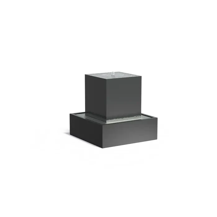 Blok wodny z fontanną i LED :: aluminium