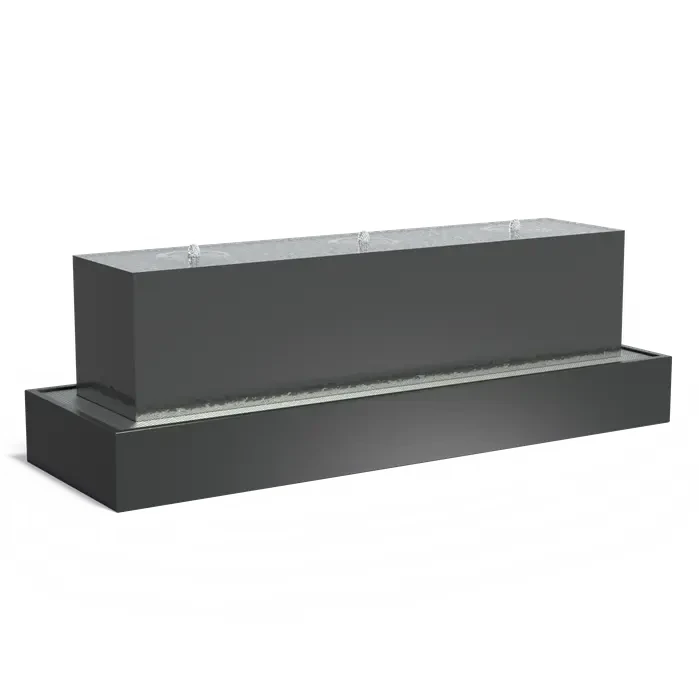 Blok wodny z fontanną i LED :: aluminium