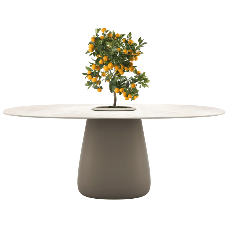 stół_ogrodowy_190 cm_blat_ceramiczny_qeeboo-cobble-table-with-bucket-big-elisa-giovannoni-ivory_kremowy