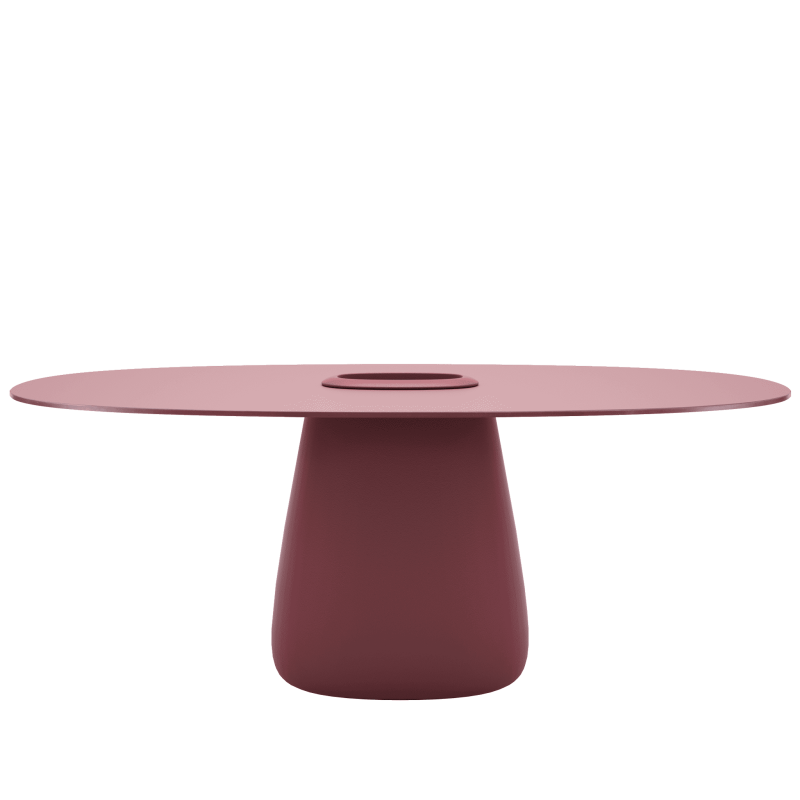 stół_ogrodowy_blat_owalny_ceramiczny_190 cm_qeeboo-cobble-table-with--bucket-big-design-elisa-giovannoni_indian_red_bordowy