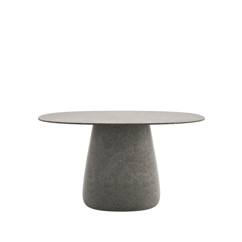 stół-ogrodowy-blat-owalny-135 cm-ceramiczny-qeeboo-cobble-design-elisa-giovannoni-kolor-szary-grey-mix