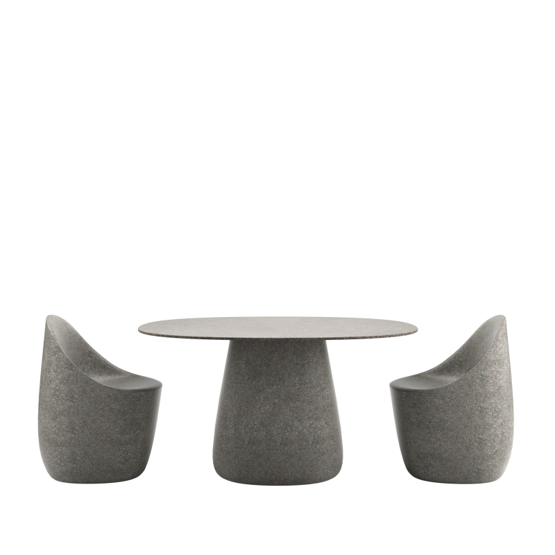 stół-ogrodowy-blat-owalny-135 cm-ceramiczny-qeeboo-cobble-design-elisa-giovannoni-kolor-szary-grey-mix