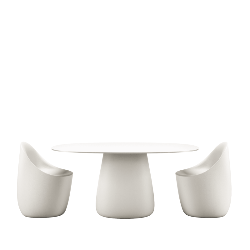 stól-ogrodowy-blat-owalny-160 cm-HPL-qeeboo-cobble-design-elisa-giovannoni-kolor-biały-warm-white