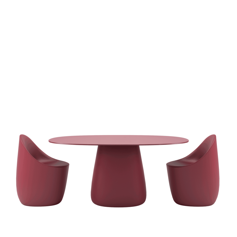 stół-ogrodowy-blat-owalny-190 cm-HPL-qeeboo-cobble-design-elisa-giovannoni-kolor-bordwy-indian-red