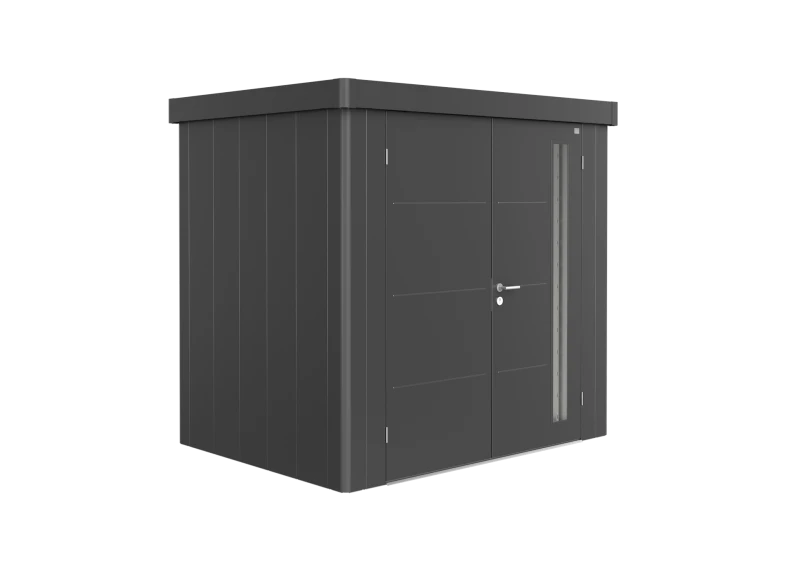 85060_Neo_1B_domek_ogrodowy_Neo_Biohort_ciemny_szary_drzwi_podwójne