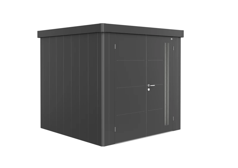 85063_Neo_2B_domek_ogrodowy_Neo_Biohort_ciemny_szary_drzwi_podwójne