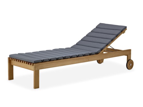 Leżak ogrodowy z drewna teak :: AMAZE z poduszką